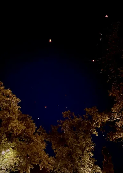 Sky Lanterns at Night